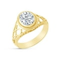 thumbnail image 1 of AFFY Celtic Lady's Simulated Cubic Zirconia Ring In 14K Yellow Gold Plated 925 Sterling Silver Jewelry for Ladies, Ring Size 8, 1 of 4