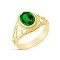 thumbnail image 1 of AFFY Celtic Lady's Simulated Emerald Ring In 14K Yellow Gold Plated 925 Sterling Silver Jewelry for Ladies, Ring Size 12, 1 of 4