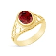 thumbnail image 1 of AFFY Celtic Lady's Simulated Garnet Ring In 14K Yellow Gold Plated 925 Sterling Silver Jewelry for Ladies, Ring Size 13.5, 1 of 4