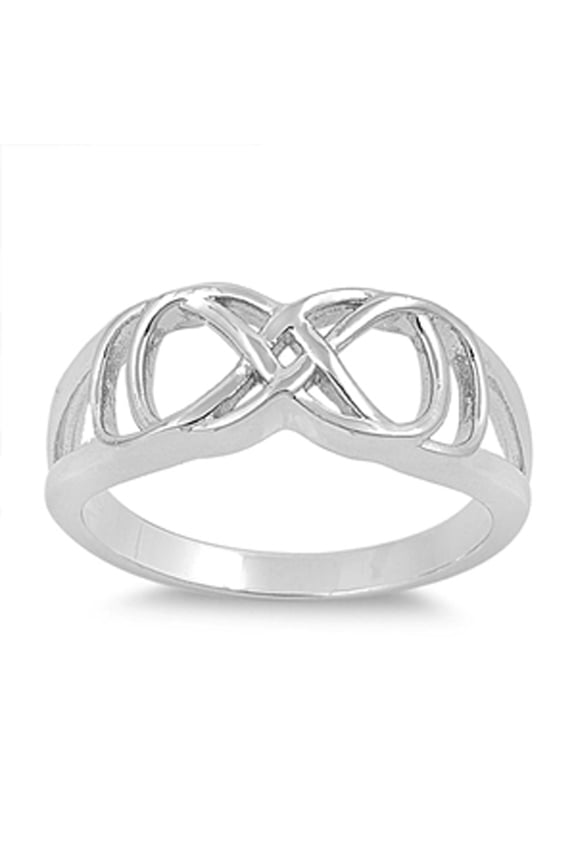Celtic Lock Criss Cross Infinity Knot Ring 925 Sterling Silver Band Jewelry Female Male Size 7
