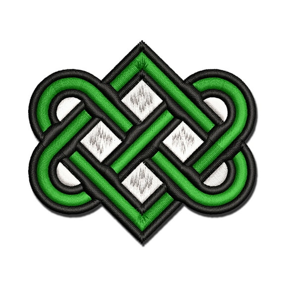 Celtic Love Knot Outline Applique Multi-Color Embroidered Hook & Loop Patch - 2.5 Inch Small