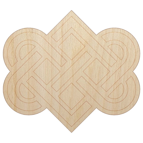Celtic Love Knot Outline Wood Shape Unfinished Piece Cutout Craft DIY Projects - 6.25 Inch Size - 1/4 Inch Thick