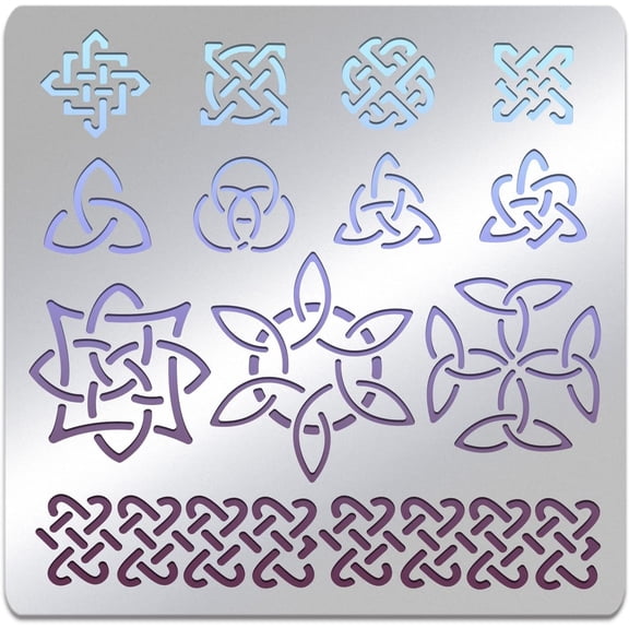 Celtic Metal Stencil Templates Celtic Knot Pyrography Stencils for Painting on Wood Wall Canvas Furniture Wood Burning Pyrography Engraving 6x6 inch for DIY
