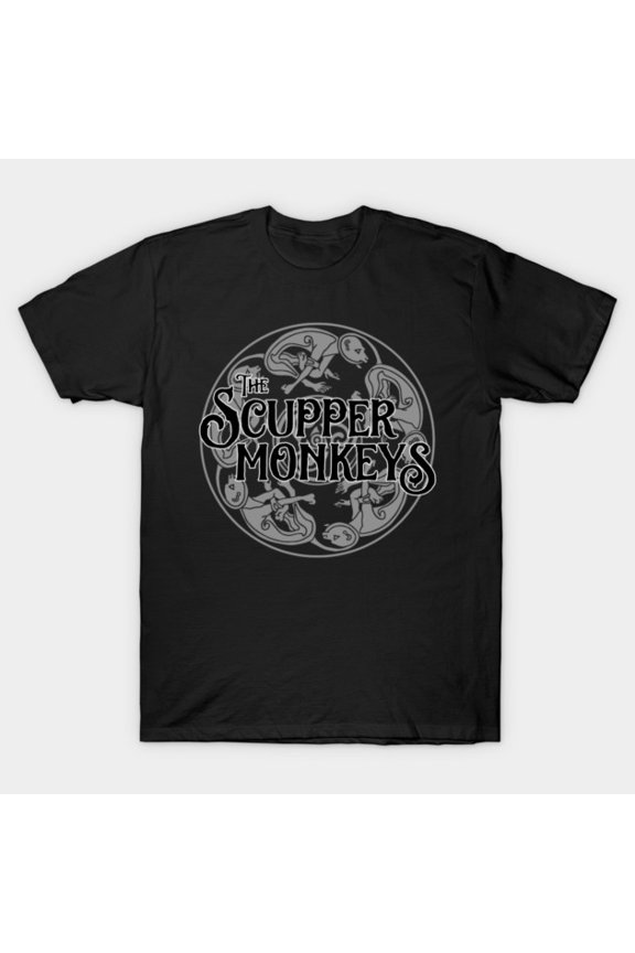 Celtic Monkey Logo Dark Version Tribal Primate Art Top Unisex T-Shirt, for men & women, up to size 5XL