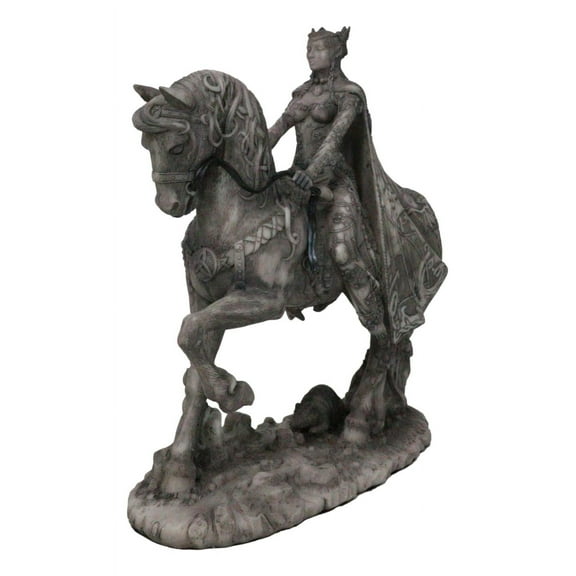 Celtic Moon Goddess Rhiannon Riding Horse in Arberth Clay Finish Figurine