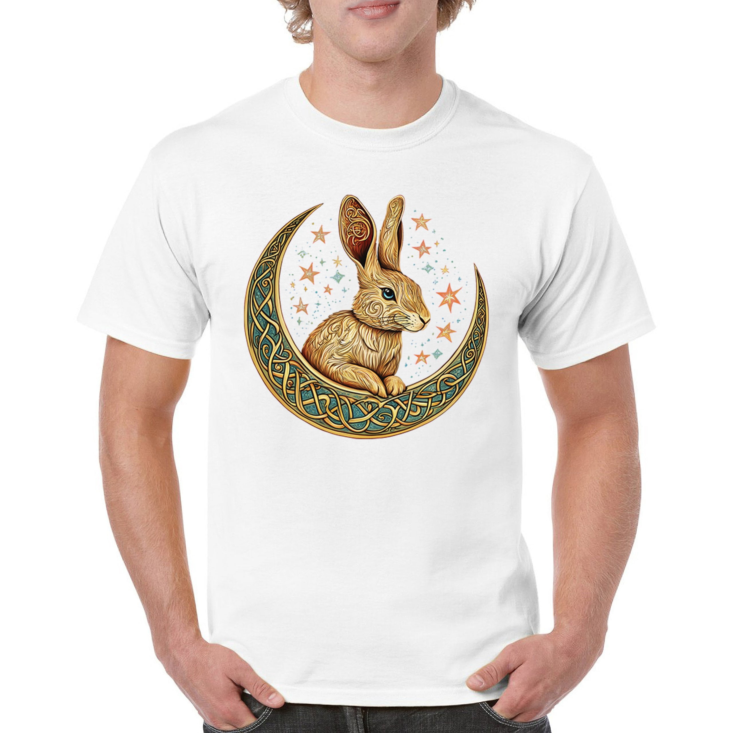 Celtic Moon Rabbit T-shirt Mystical Bunny Spiritual Woodland Creature ...