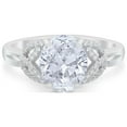 thumbnail image 1 of Celtic Oval Engagement Ring Round Cubic Zirconia 925 Sterling Silver Size 10, 1 of 6