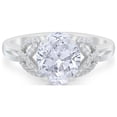 thumbnail image 1 of Celtic Oval Engagement Ring Round Cubic Zirconia 925 Sterling Silver Size 9, 1 of 6