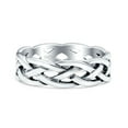 thumbnail image 1 of Celtic Oxidized Band Solid 925 Sterling Silver Thumb Rings size 5, 1 of 4
