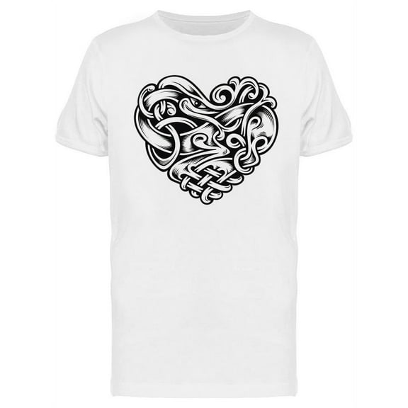 Celtic Pattern Heart T-Shirt Men -Image by Shutterstock, Male 3X-Large