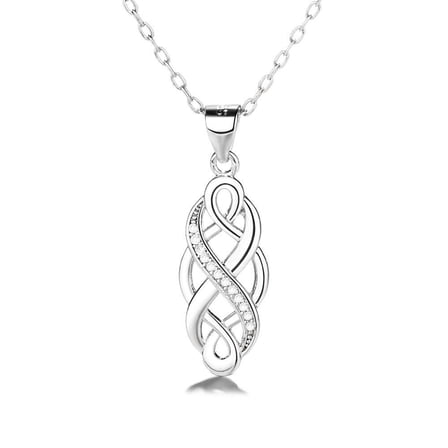 Celtic Pendant Necklace with crystals from Swarovski, Sterling Silver, 25 mm