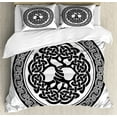 thumbnail image 1 of Celtic Queen Size Duvet Cover Set, Native Celtic Tree of Life Figure Ireland Early Renaissance Artsy Modern Design, Decorative 3 Piece Bedding Set with 2 Pillow Shams, Black White, by Ambesonne, 1 of 3