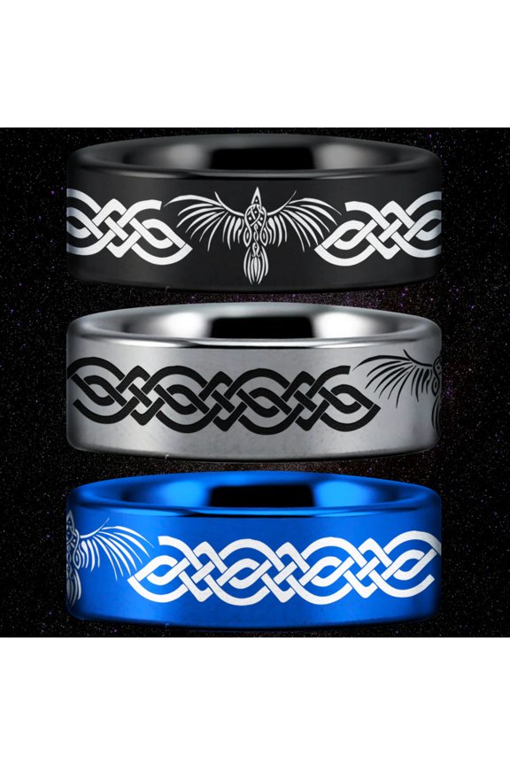 Celtic Raven Tungsten Carbide Ring