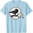 thumbnail image 1 of Celtic Raven Viking Wisdom Tattoo Art T-Shirt,Light Blue Color,Size XL, 1 of 5