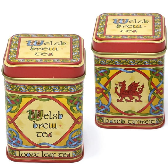 Celtic Red Dragon Welsh Brew Loose Leaf Tea Set of 2 Gift Boxed