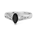 thumbnail image 1 of Celtic Ring 0.25Cts Black Spinel 925 Sterling Silver Trinity Knot Band Women Valentines Day Gifts Ring, 1 of 3