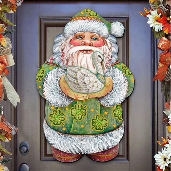 Celtic Santa Irish Christmas Door Hanger Wall Decor