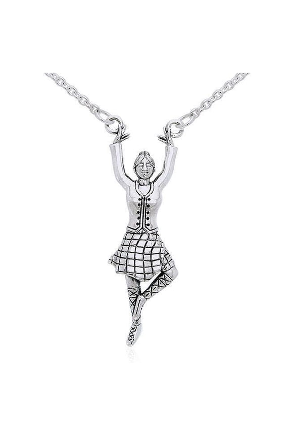 Celtic Scottish Dancer 925 Sterling Silver Necklace Ancestry Heritage Jewelry