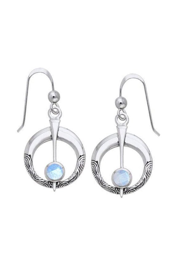 Celtic Scottish Thistle 925 Sterling Silver Earrings Jewelry Choice of Gemstone