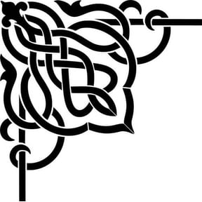 Celtic Scroll Corner Wall Stencil SKU #3595 by Designer Stencils
