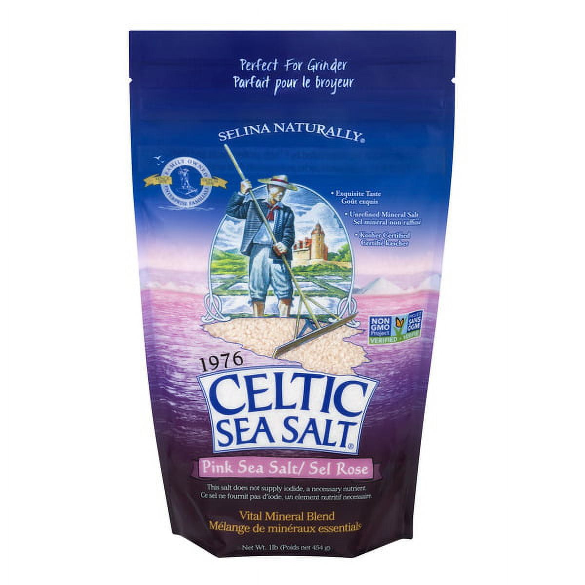 Celtique Salt: Fleur De Sel Celtic Salt For Hydration (16oz Resealable Bag)