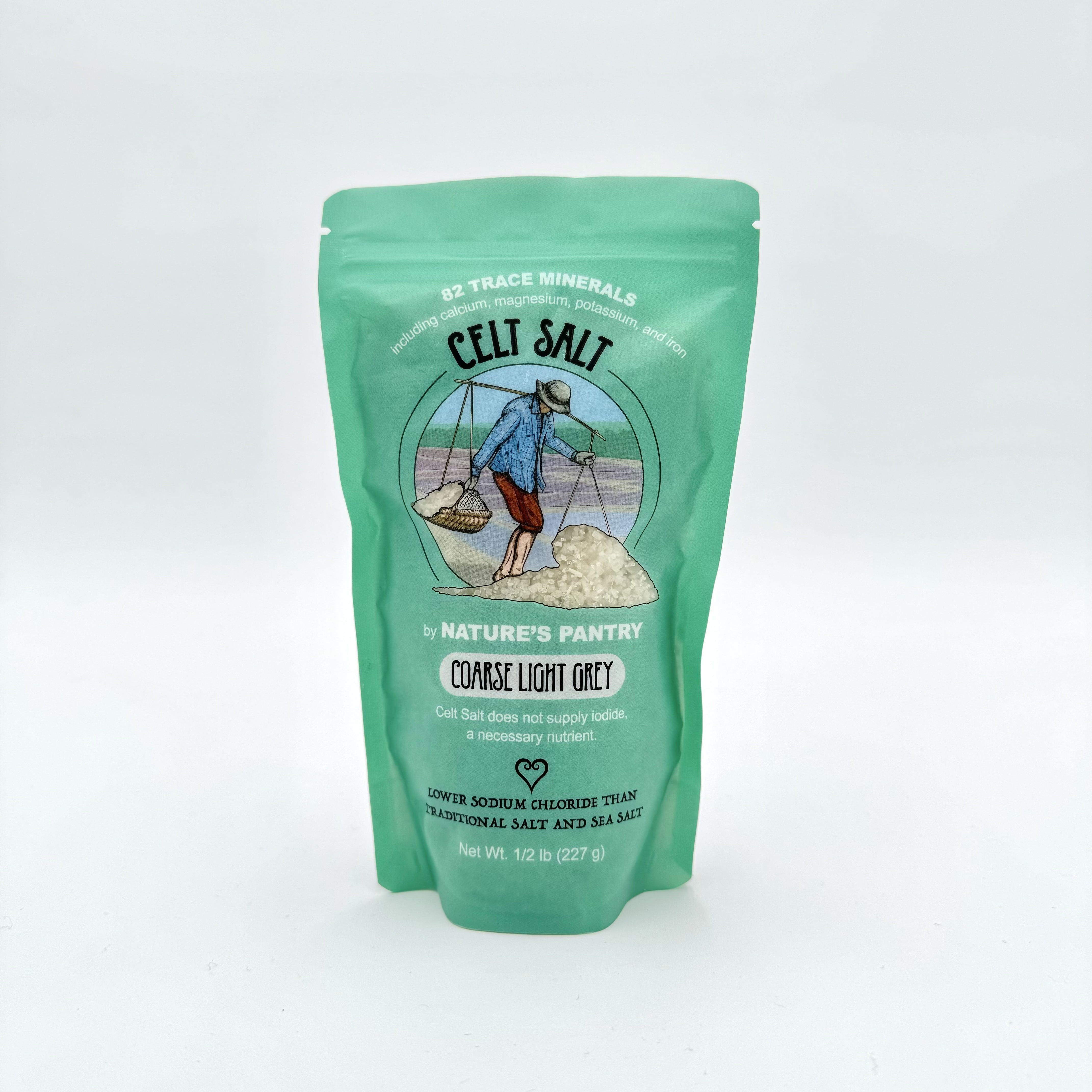 Celtic Sea Salt Coarse Light Grey Bag 1/2lb (8oz) Celt Salt By Natures