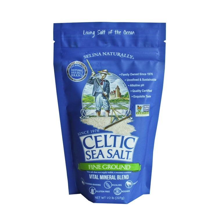 Celtic Sea Salt, Fine Ground Resealable Bag, 8 oz - Walmart.com