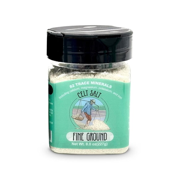 Celt Salt Fine Ground, 8 oz Plastic Shaker