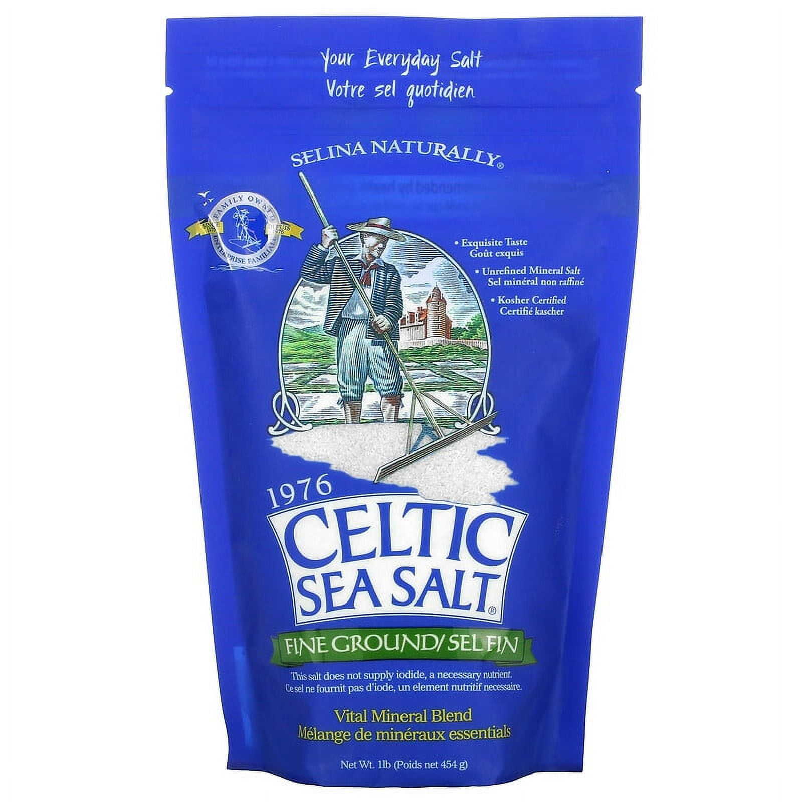 Celtic Sea Salt, Fine Ground, Vital Mineral Blend, 1 lb (pack of 2)