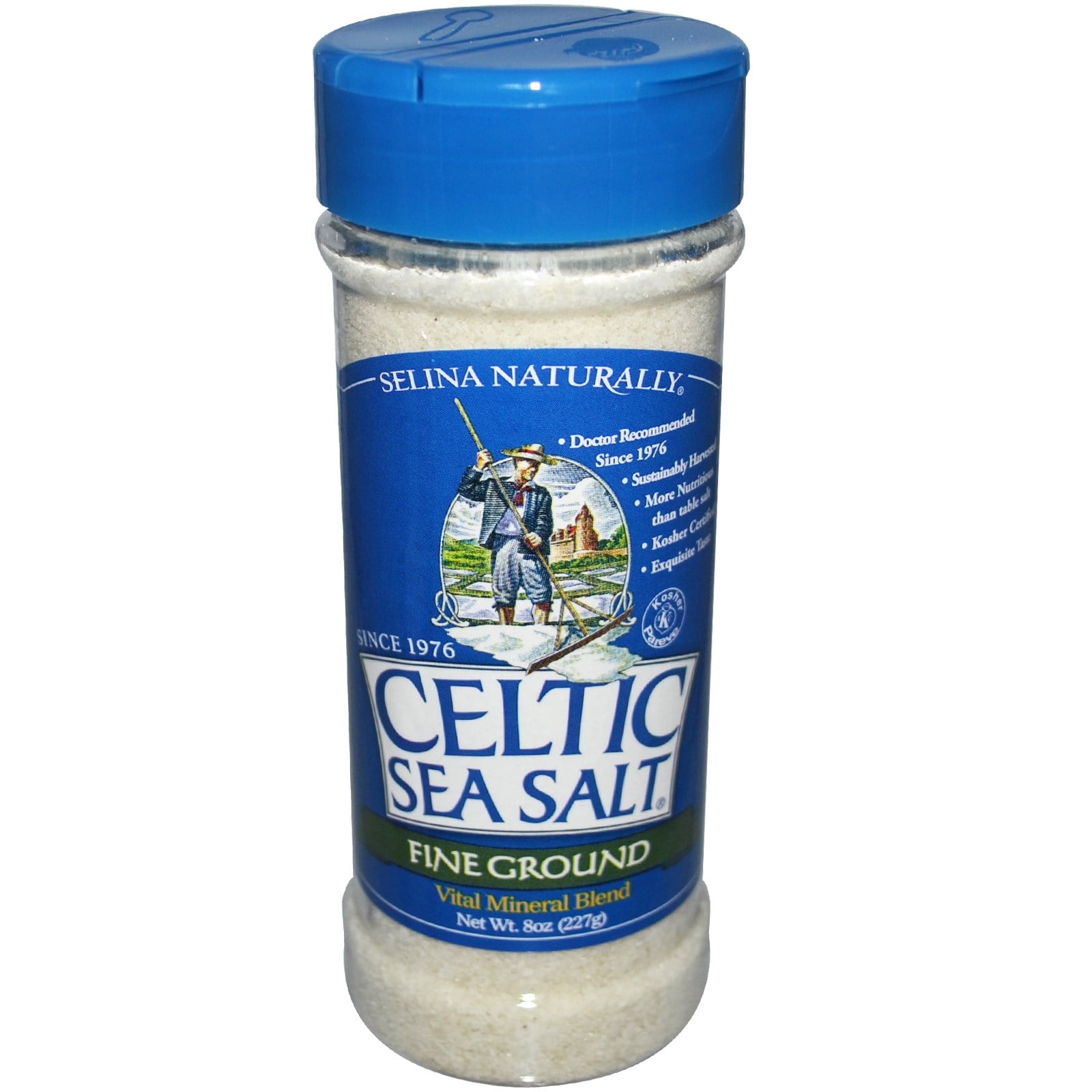Celtic Sea Salt Fine Ground Sea Salt, 8 Oz Shakers, Pack of 2