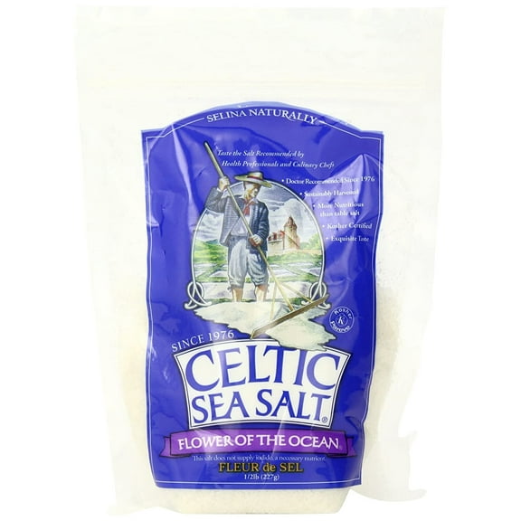 Celtic Sea Salt Flower of the Ocean Coarse Salt Bag 8 oz Pack of 2