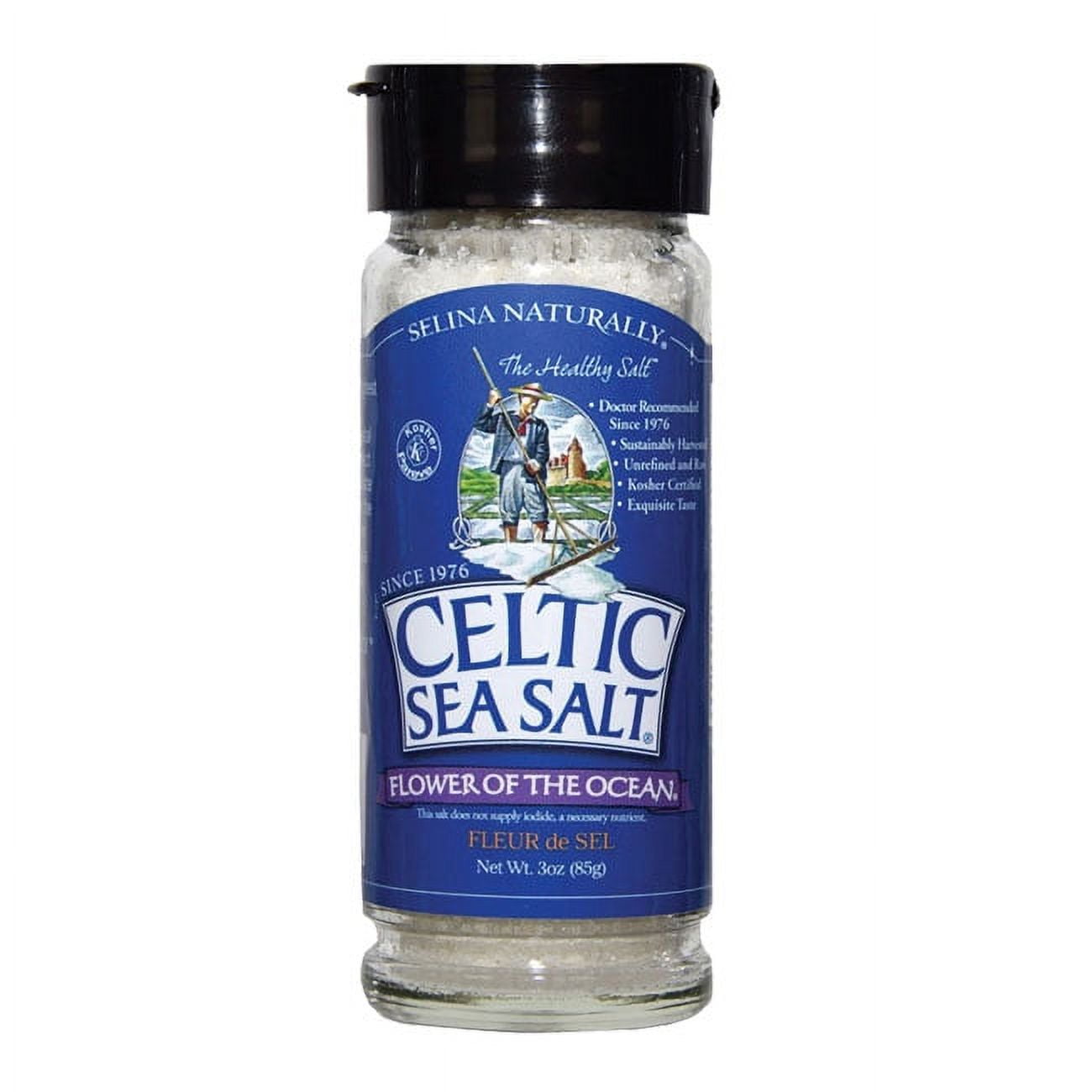Celtic Sea Salt Flower of the Ocean Sea Salt, 3 Oz Shaker