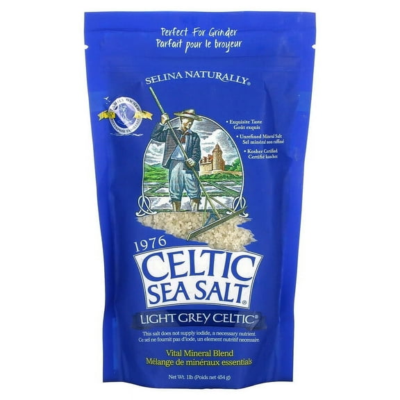 Celtic Sea Salt, Light Grey Celtic, Vital Mineral Blend, 1 lb Pack of 4