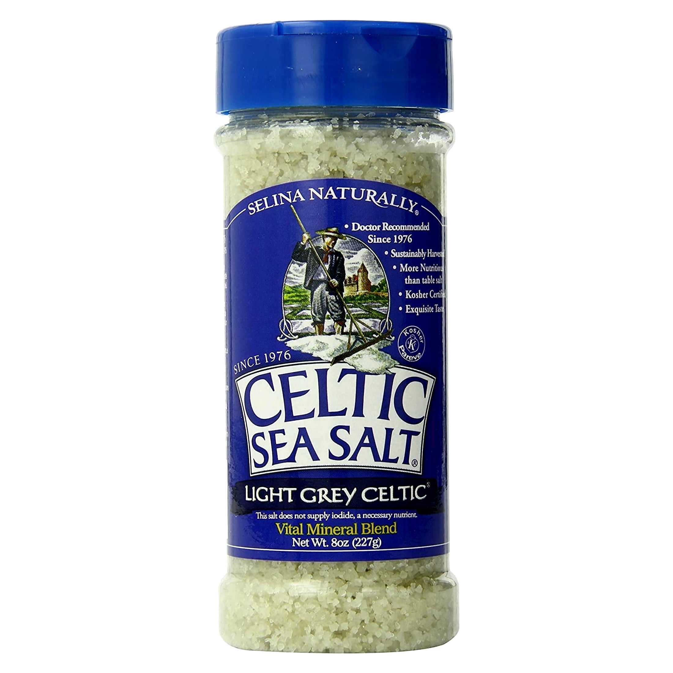 Celtic Sea Salt Light Grey Coarse Salt Shaker 8 oz Pack of 2