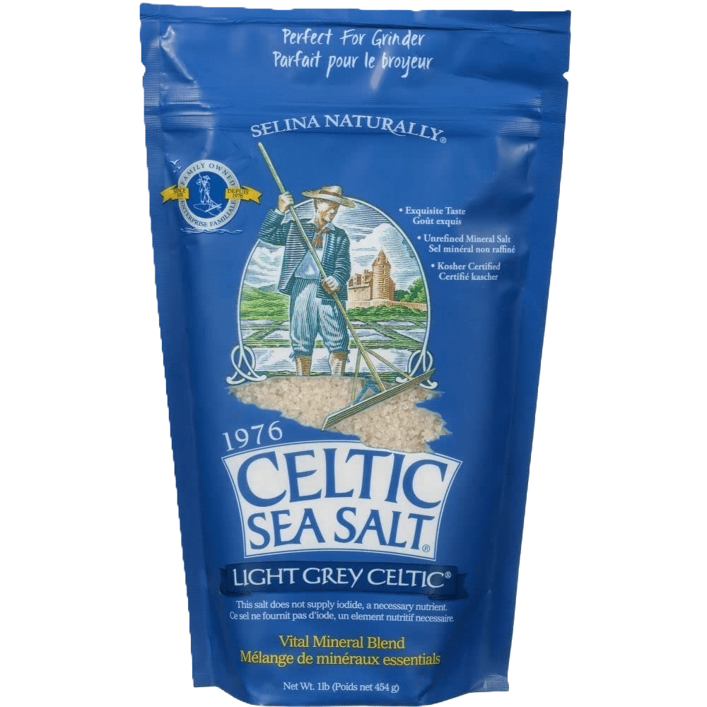 Celtic Sea Salt Light Grey Coarse Sea Salt, 16 oz Bag
