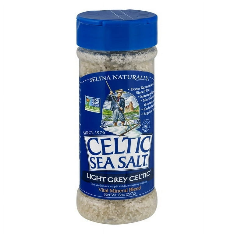 Celtic Sea Salt Light Grey Coarse Sea Salt, 8 oz Shakers 