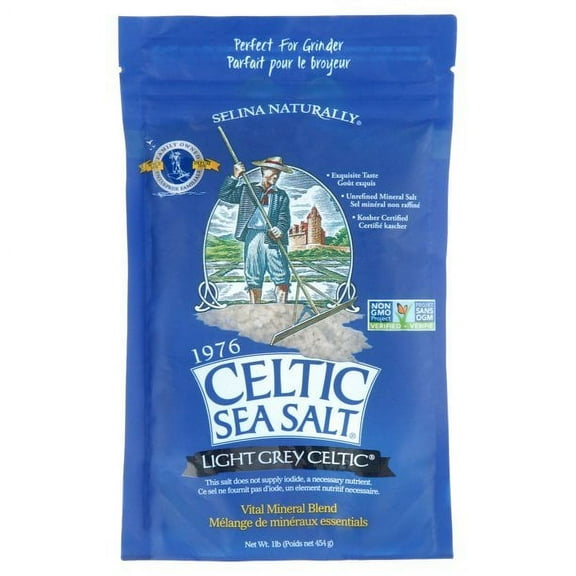 Celtic Sea Salt Light Grey Coarse Sea Salt Vital Mineral Blend, 16 oz, Pack of 2