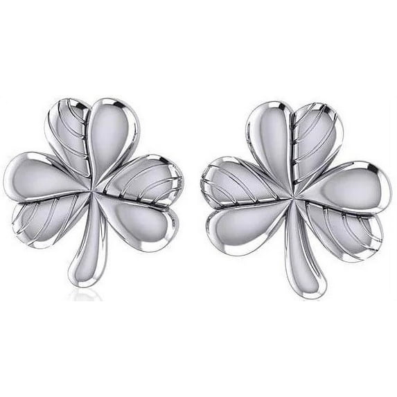 Celtic Shamrock 925 Sterling Silver Post Earrings
