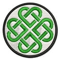 thumbnail image 1 of Celtic Shamrock Knot Silhouette Applique Multi-Color Embroidered Hook & Loop Patch - 2.5 Inch Small, 1 of 5