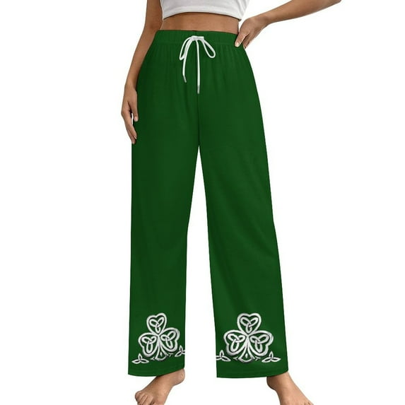 Celtic Shamrock Women's Pajamas Pajama Pants Women's Sleepwear Lounge Sleep Bottoms Stretch with Pockets
