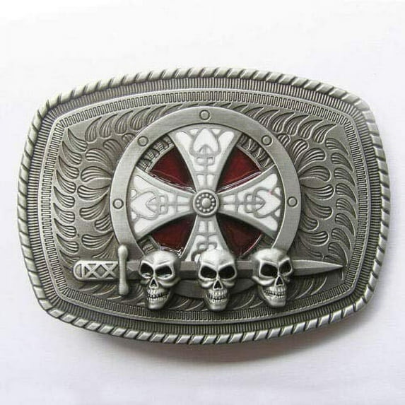 Celtic Shield Skull Sword Metal Belt Buckle