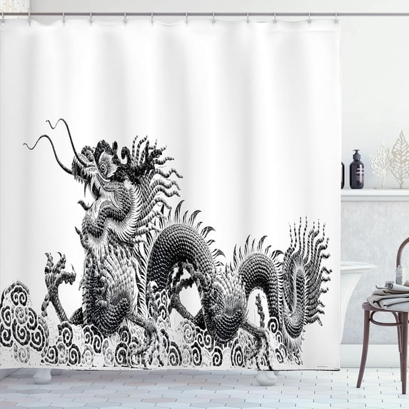 Celtic Shower Curtain, Digital Large Celtic Knots Pattern in Vintage Design Irish Folk Design Art Print, Cloth Fabric Bathroom Decor Set with Hooks, Green