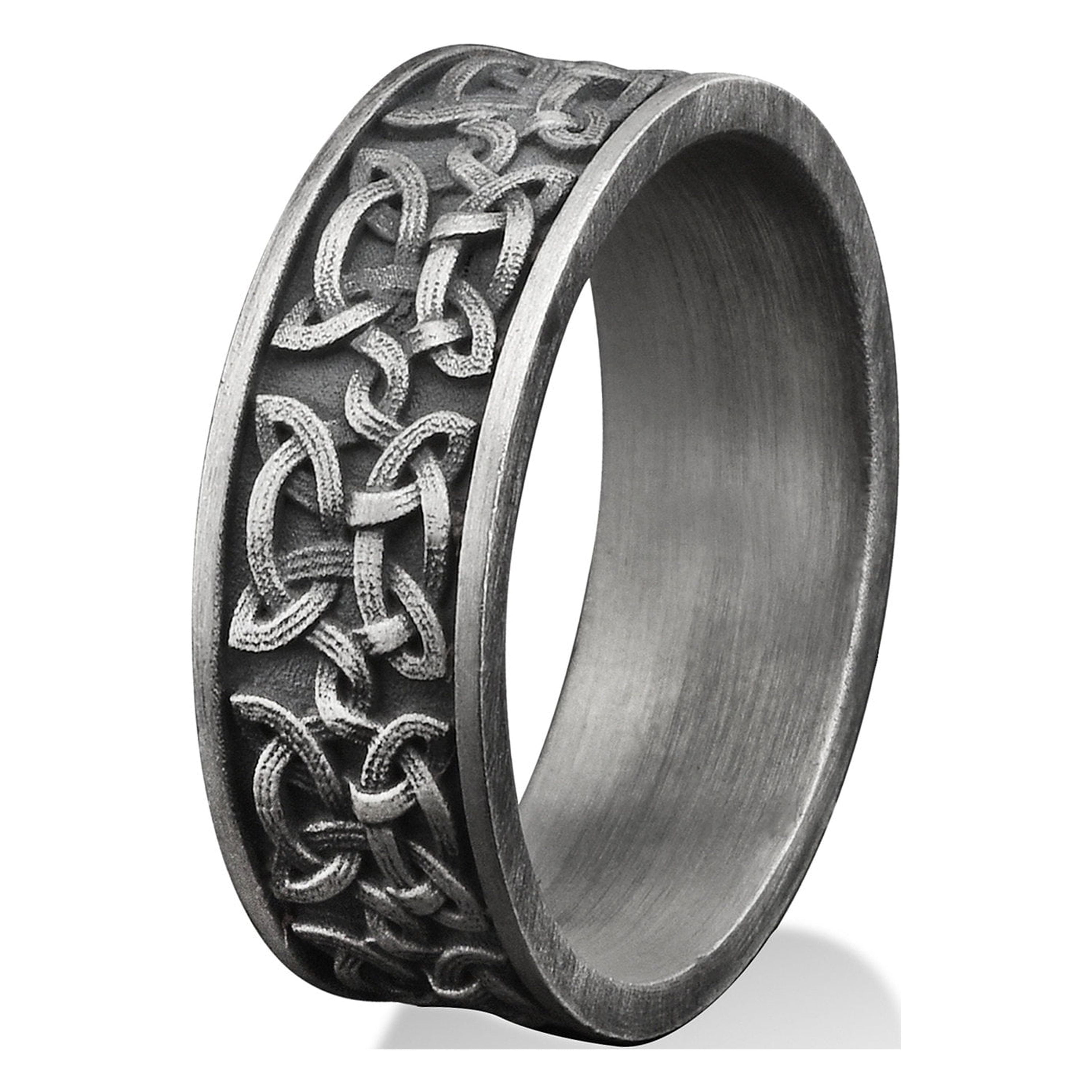 Celtic Sign Handmade Sterling Silver Men Band Ring, Trinity Knot ...