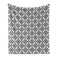 thumbnail image 1 of Celtic Soft Flannel Fleece Blanket, Intricate Celtic Style Pattern as Braided Grid Latticework on White Background, Cozy Plush for Indoor and Outdoor Use, 50" x 60", Black and White, by Ambesonne, 1 of 5