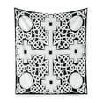 thumbnail image 1 of Celtic Soft Flannel Fleece Blanket, Celtic Knot Composition with Prehistoric Geometric Forms in an Intricate Design, Cozy Plush for Indoor and Outdoor Use, 50" x 60", White and Black, by Ambesonne, 1 of 5