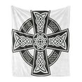 thumbnail image 1 of Celtic Soft Flannel Fleece Throw Blanket, Traditional Culture of Celtic Life Medieval Heraldic Print, Cozy Plush for Indoor and Outdoor Use, 50" x 60", White and Black, by Ambesonne, 1 of 5