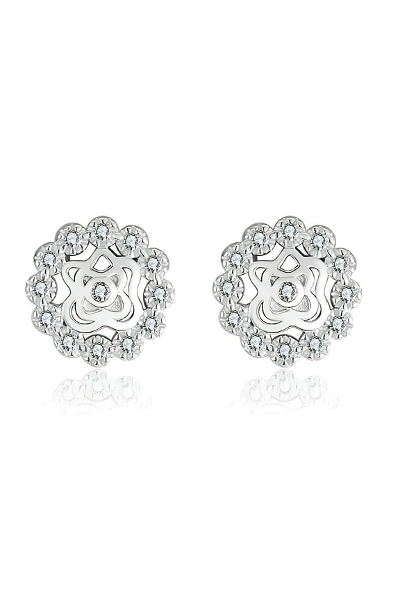 Celtic Stud Earrings for Women Sterling Silver Clear Cz Womens Ginger Lyne Collection