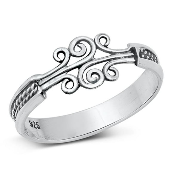 Celtic Swirl Ocean Wave Rope Ring .925 Sterling Silver Band Jewelry Female Male Unisex Size 9