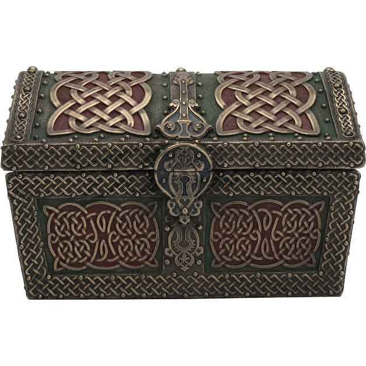 Travelwant Wood and Leather Treasure Chest Wooden Box Jewelry Box with Lock Vintage Handmade Wood Craft Box for Jewelry, Toys, Tarot Cards, Gifts and
