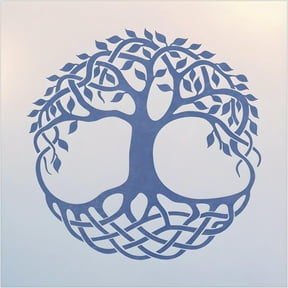 Celtic Tree of Life 2 Stencil - 8.3" x 8.3" Yggdrasil - Reusable Mylar DIY Art & Craft template, Viking Symbols, Irish Welsh Knotwork - The Artful Stencil